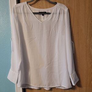 Banana Republic Factory White V-Neck Blouse